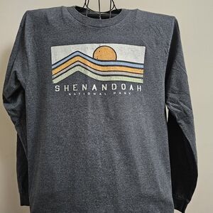 Gray Shenandoah National Park Men's Shirt Large Longsleeve